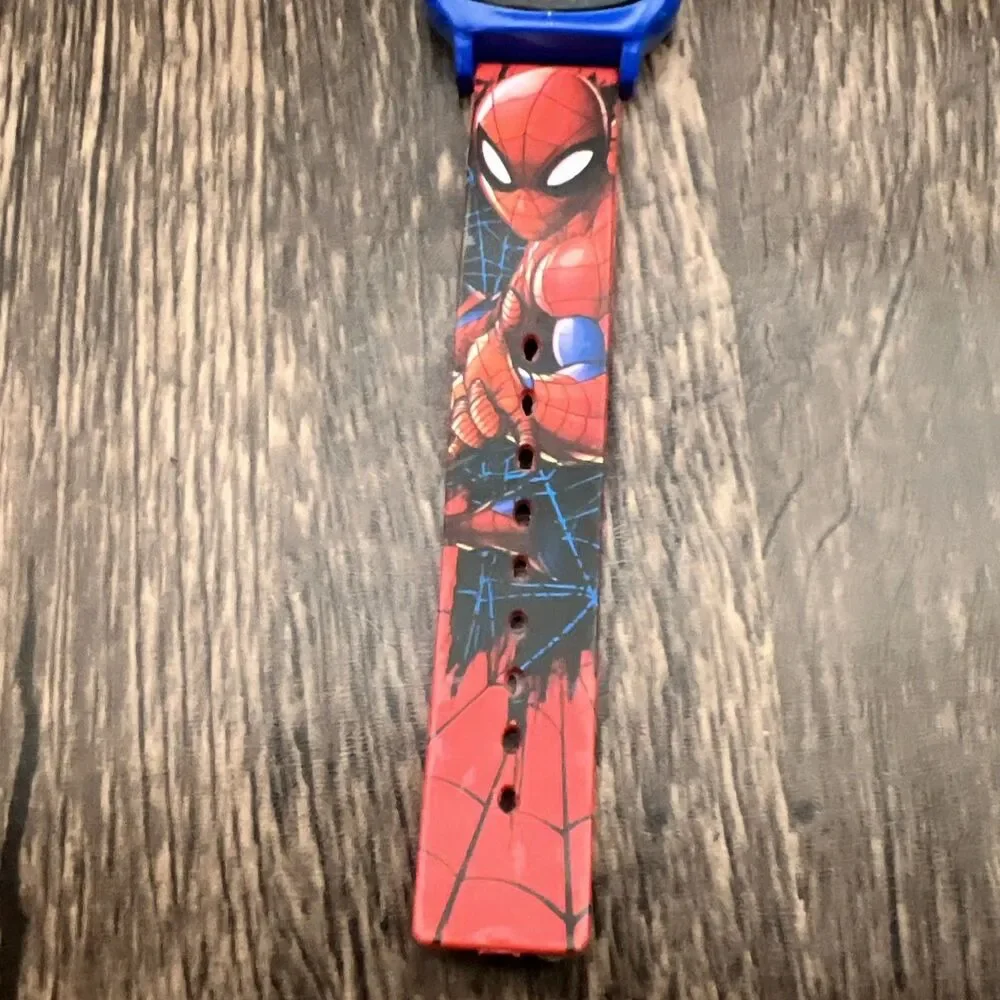 Marvel Spiderman Kids And All Ages LED Touch Watch Spider Band Works 7”